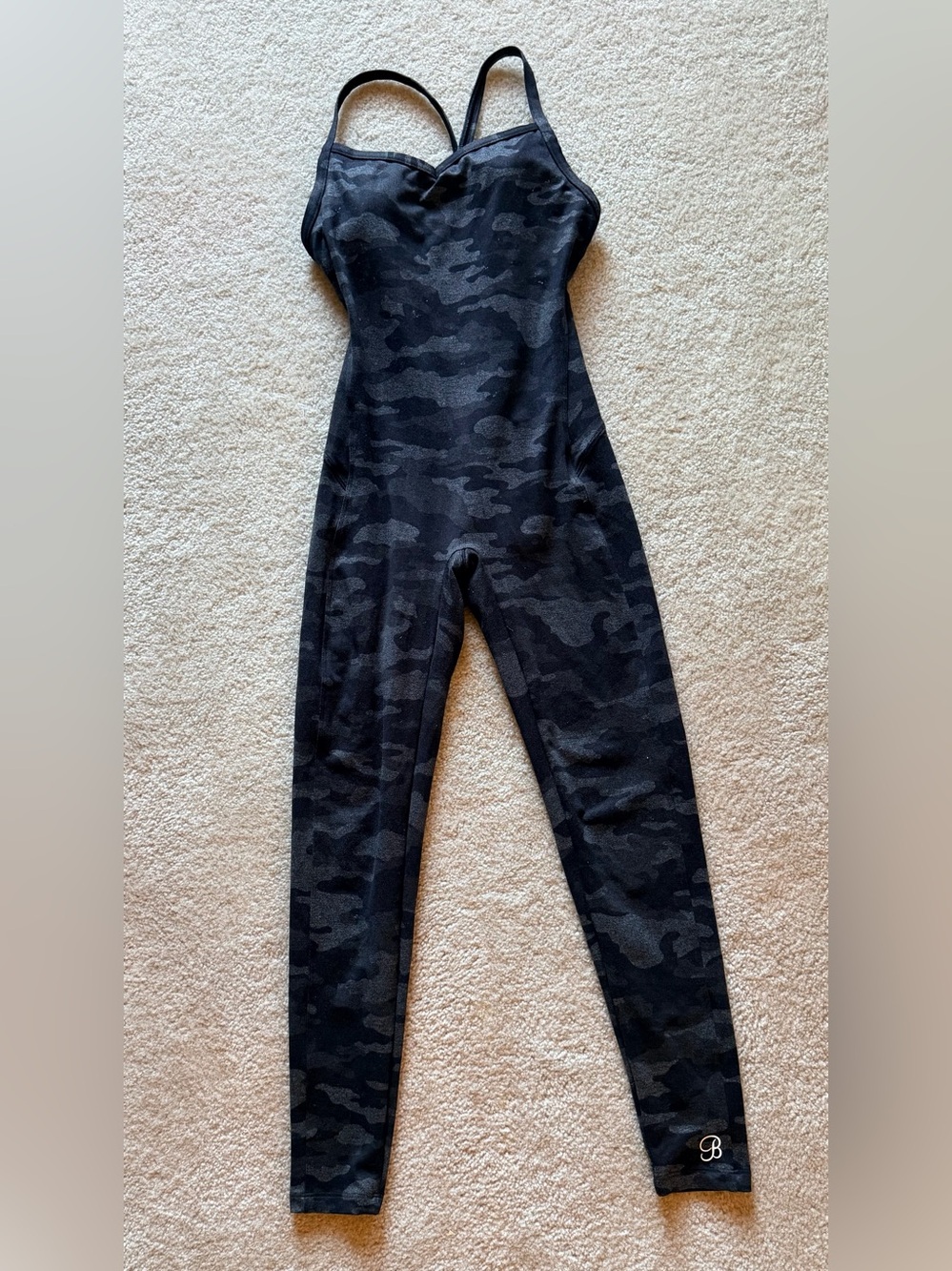 Bombshell Sportswear Black Camo Sculpt Bodysuit Jumpsuit [Small]